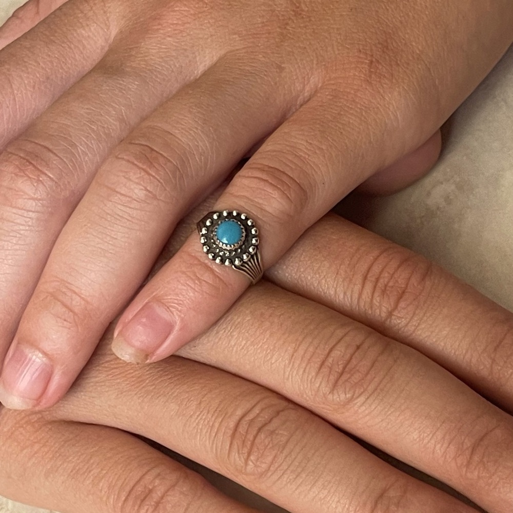 Sterling Silver and turquoise baby ring